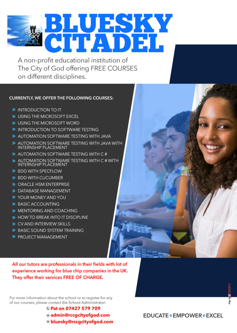 Bluesky Citadel Free Courses offer Transform Bexley Borough